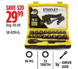 Canadian Tire Stanley Professional Grade Black Chrome Socket Set offer