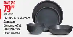 Canadian Tire CANVAS 16-Pc Varennes Stoneware Dinnerware Set, Black Reactive Glaze offer