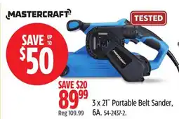 Canadian Tire Mastercraft 3 x 21˝ Portable Belt Sander, 6A offer