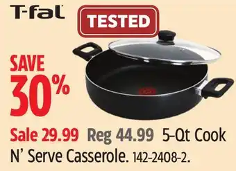 Canadian Tire T-Fal 5-Qt Cook N' Serve Casserole offer