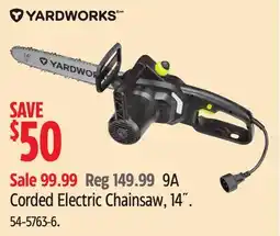 Canadian Tire Yardworks 9A Corded Electric Chainsaw, 14˝ offer