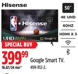 Canadian Tire Hisense Google Smart TV offer