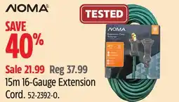 Canadian Tire Noma 15m 16-Gauge Extension Cord offer