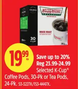 Canadian Tire Selected K-Cup Coffee Pods, 30-Pk or Tea Pods, 24-Pk offer