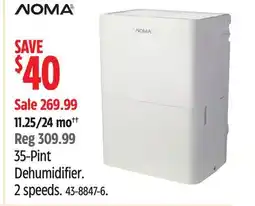 Canadian Tire NOMA Dehumidifier. 2 speeds offer