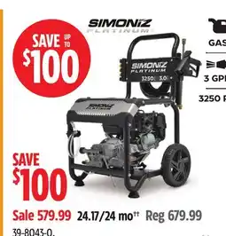 Canadian Tire SIMONIZ Gas Pressure Washer with extension offer