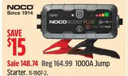 Canadian Tire NOCO GB40 Boost Plus Booster Pack/Jump Starter, 1000-Amp, 12V offer