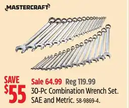 Canadian Tire 30-Pc Combination Wrench Set. SAE and Metric offer