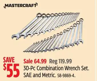 Canadian Tire 30-Pc Combination Wrench Set. SAE and Metric offer