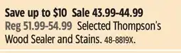 Canadian Tire Selected Thompson's Wood Sealer and Stains offer