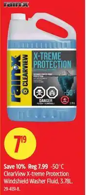 Canadian Tire Rain-x ClearView X-treme Protection Windshield Washer Fluid offer