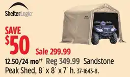 Canadian Tire ShelterLogic Sandstone Peak Shed, 8´ x 8´ x 7´ h offer