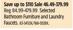 Canadian Tire Selected Bathroom Furniture and Laundry Faucets offer