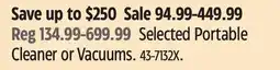 Canadian Tire Selected Portable Cleaner or Vacuums offer