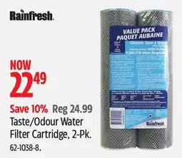 Canadian Tire Rainfresh Taste/Odour Water Filter Cartridge, 2-Pk offer