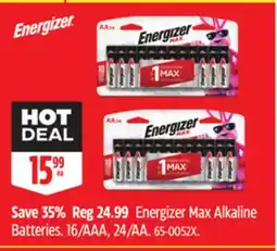 Canadian Tire Energizer Max Alkaline Batteries offer