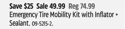 Canadian Tire MotoMaster Emergency Tire Mobility Kit with Inflator + Sealant offer