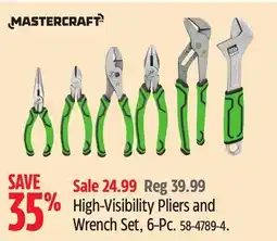 Canadian Tire MASTERCRAFT High-Visibility Pliers and Wrench Set, 6-Pc offer