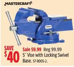 Canadian Tire Mastercraft 5˝ Vise with Locking Swivel Base offer