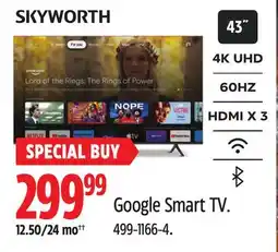 Canadian Tire Skyworth Google Smart TV offer
