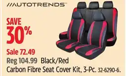 Canadian Tire AUTOTRENDS Black/Red Carbon Fibre Seat Cover Kit offer