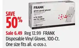 Canadian Tire FRANK Disposable Vinyl Gloves, 100-Ct. One size fits all offer