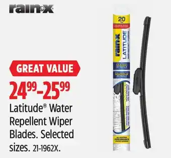 Canadian Tire Latitude Water Repellent Wiper Blades offer