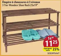 Sushi Shop 3 Tier Wooden Shoe Rack offer