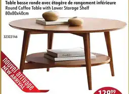 Sushi Shop Round Coffee Table with Lower Storage Shelf offer