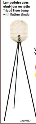 Sushi Shop Tripod Floor Lamp with Rattan Shade offer