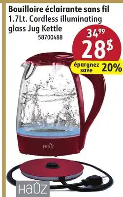 Sushi Shop Hauz 1.7Lt. Cordless illuminating glass Jug Kettle offer