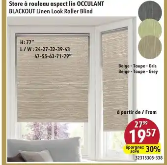 Sushi Shop BLACKOUT Linen Look Roller Blind offer