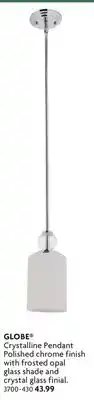 Home Hardware Crystalline Pendant Polished chrome finish offer