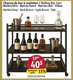 Sushi Shop Rolling Bar Cart offer