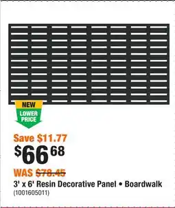 Home Depot 3' x 6' Resin Decorative Panel • Boardwalk offer