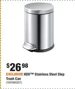 Home Depot EXCLUSIVE HDX Stainless Steel Step Trash Can offer