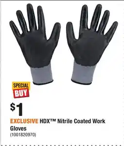Home Depot EXCLUSIVE HDX Nitrile Coated Work Gloves offer