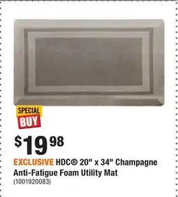 Home Depot EXCLUSIVE HDC 20 x 34 Champagne Anti-Fatigue Foam Utility Mat offer