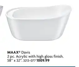 Home Hardware MAAX Davis 2 pc. Acrylic with high gloss finish offer