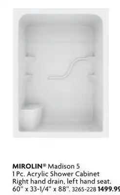 Home Hardware Madison 5 1 Pc. Acrylic Shower Cabinet offer