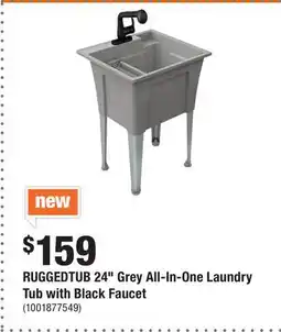 Home Depot RUGGEDTUB 24 Grey All-In-One Laundry Tub with Black Faucet offer