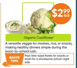 Healthy Planet Organic Cauliflower offer