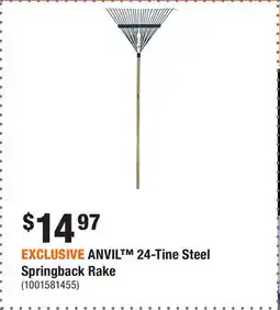 Home Depot EXCLUSIVE ANVIL 24-Tine Steel Springback Rake offer