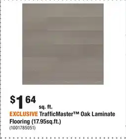 Home Depot EXCLUSIVE TrafficMaster Oak Laminate Flooring (17.95sq.ft.) offer