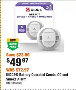 Home Depot KIDDE Battery Operated Combo CO and Smoke Alarm offer
