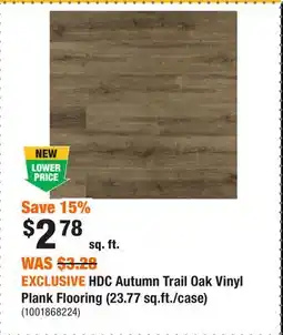 Home Depot EXCLUSIVE HDC Autumn Trail Oak Vinyl Plank Flooring (23.77 sq.ft./case) offer