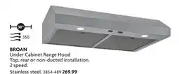 Home Hardware Under Cabinet Range Hood Top, rear or non-ducted installation offer