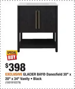 Home Depot EXCLUSIVE GLACIER BAY Danesfield 30 x 20 x 34 Vanity • Black offer