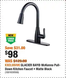 Home Depot EXCLUSIVE GLACIER BAY McKenna Pull-Down Kitchen Faucet • Matte Black offer