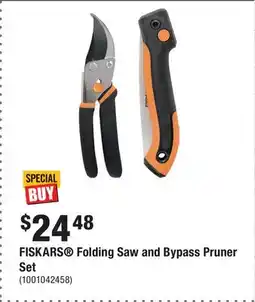 Home Depot FISKARS Folding Saw and Bypass Pruner Set offer
